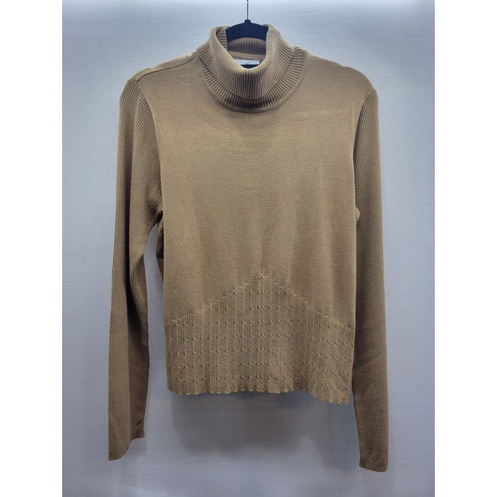 Vintage Ladys Image Womens L Tan Turtleneck Sweater Beige Pullover 31360-835